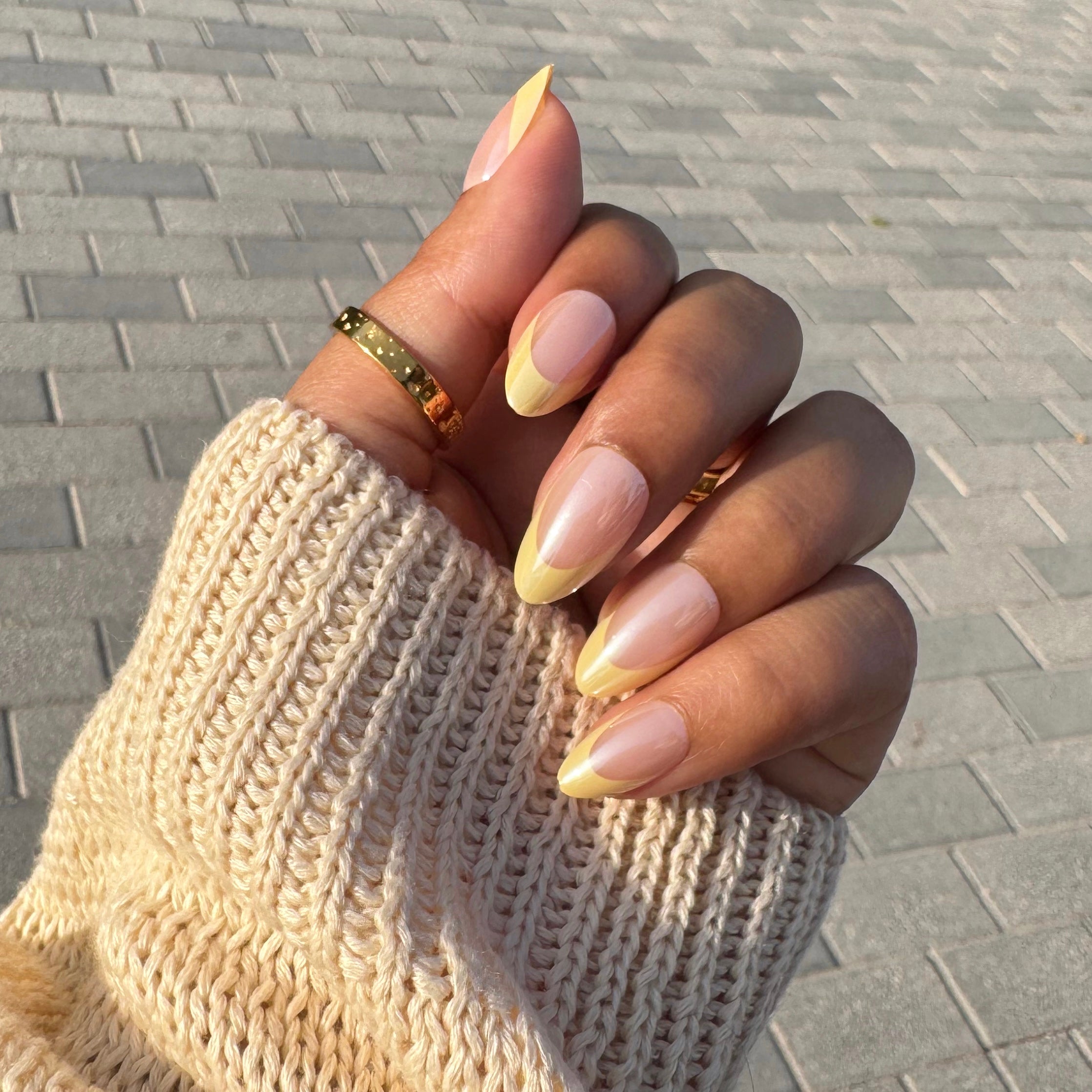 Lemon Glazed Tips | Soft Gel Press On Nails