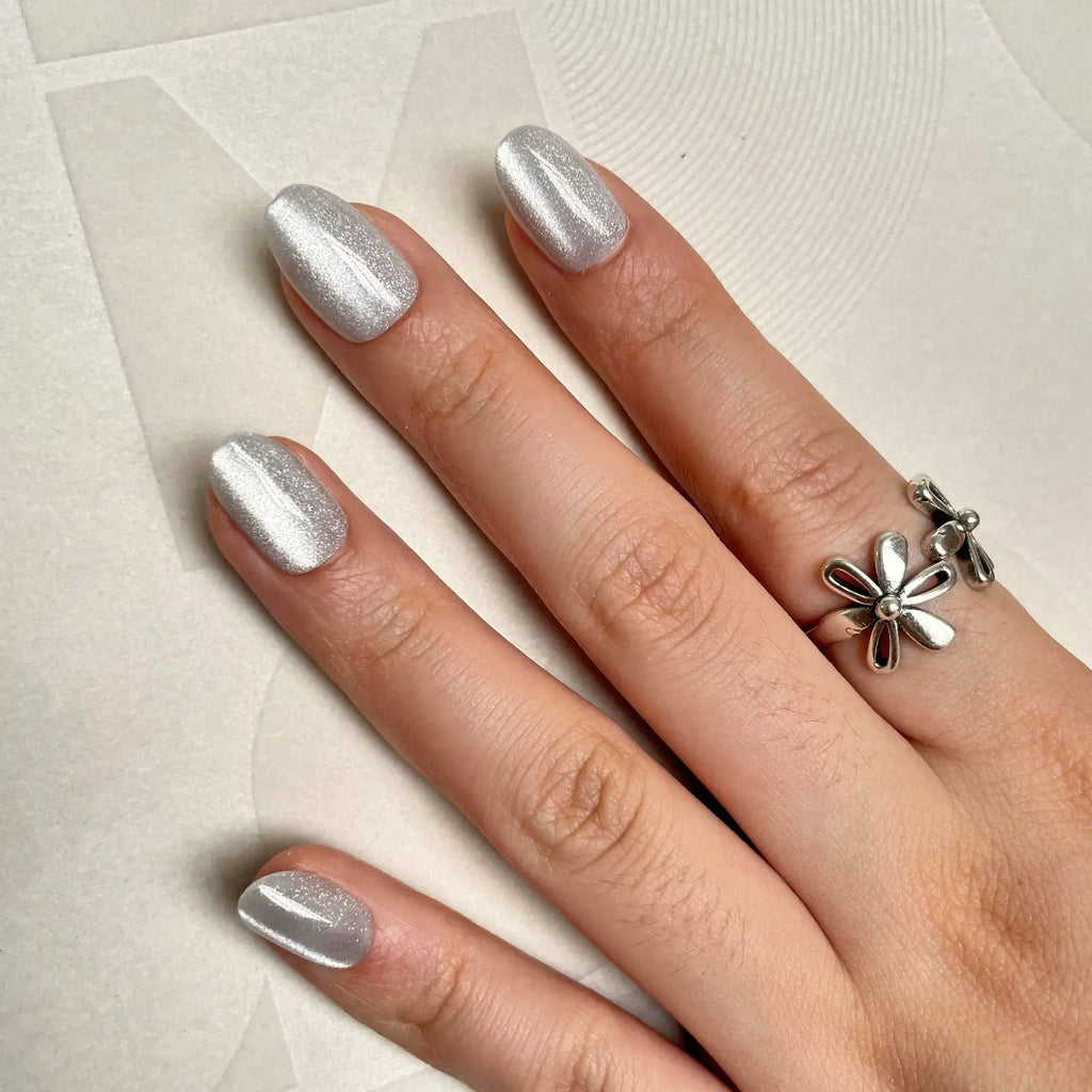 Silver Aura | Soft Gel Press On Nails